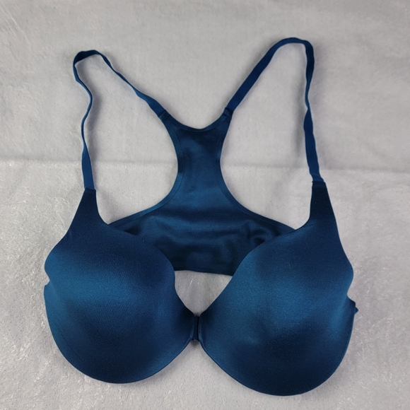 Victoria's Secret Racerback Demi Bra 38c Blue/Teal Underwire Nylon/Spandex Blend - Picture 8 of 8